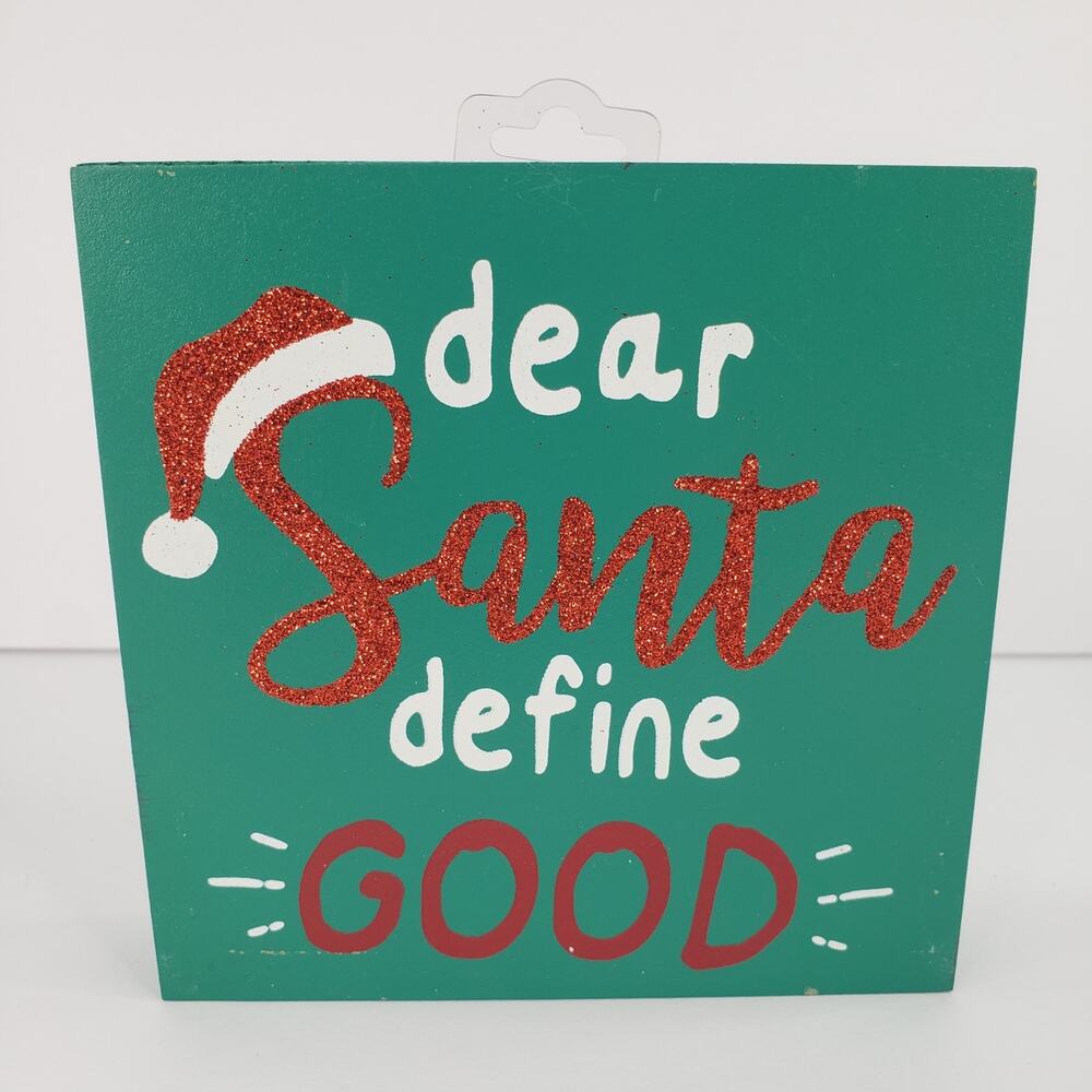 Set of 2 Christmas Santa Wood Decor Signs Funny Holiday Humor Humorous - Picture 6 of 8